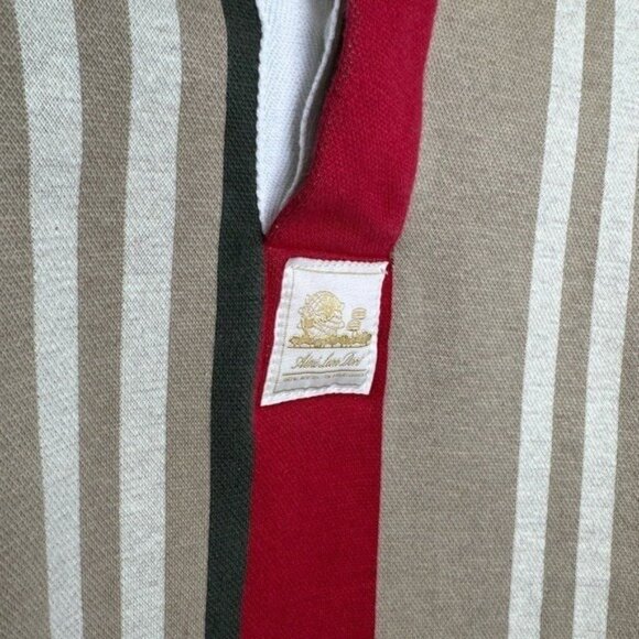 Aime Leon Dore ALD 94 Rugby Polo Long-Sleeve Red Beige Multi Men’s L Slim Fit - Picture 2 of 6